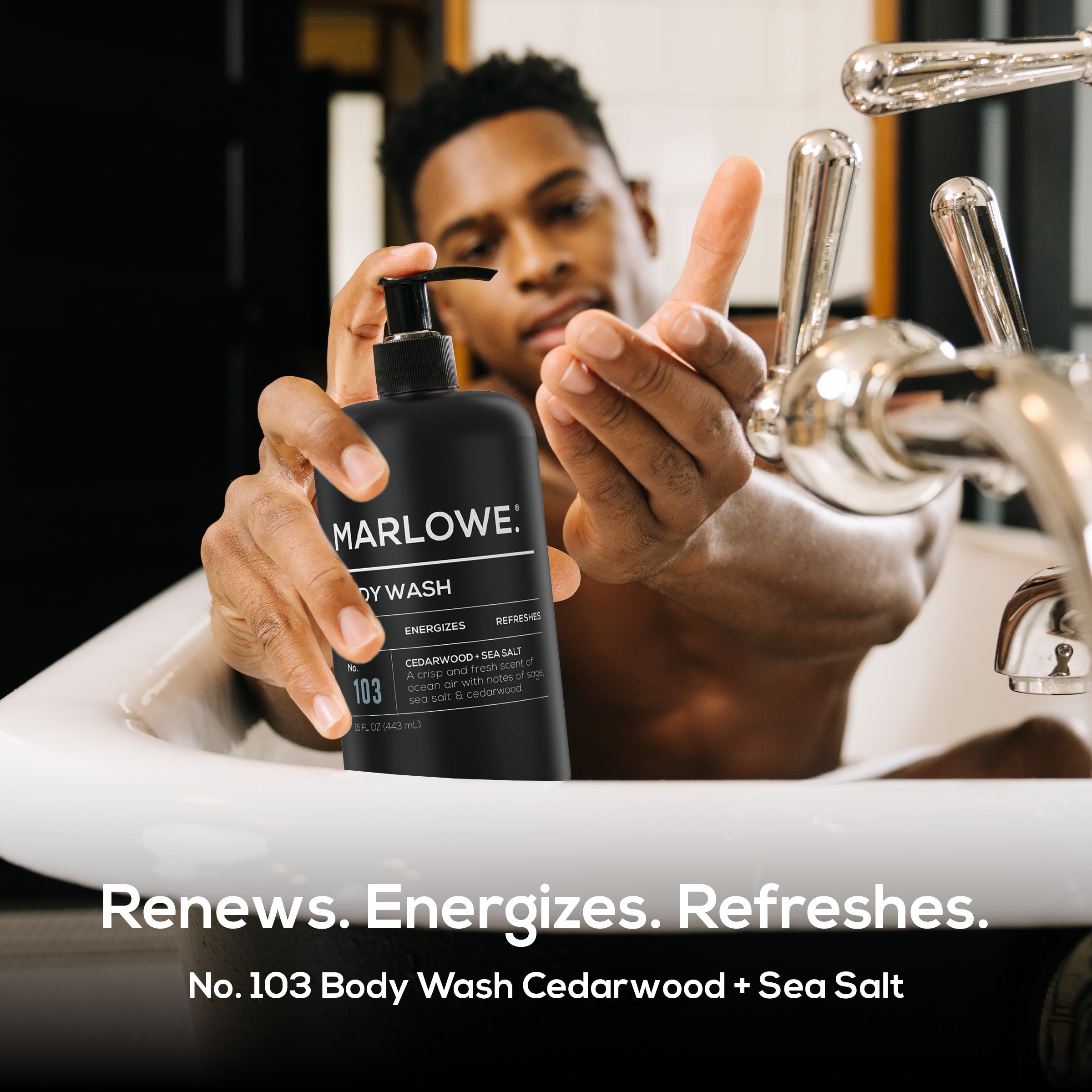 Cedarwood + Sea Salt Body Care Set. 4-Full Size Pieces - Image 5