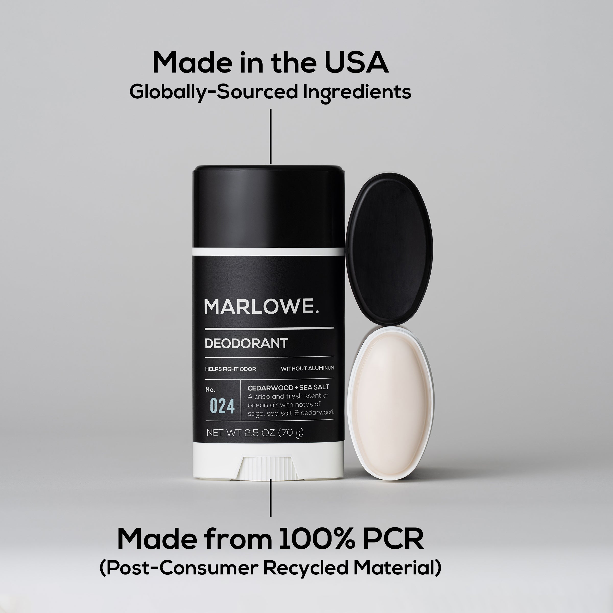 Aluminum-Free Deodorant Stick ?? Cedarwood + Sea Salt Scent (3-Pack) - Image 3